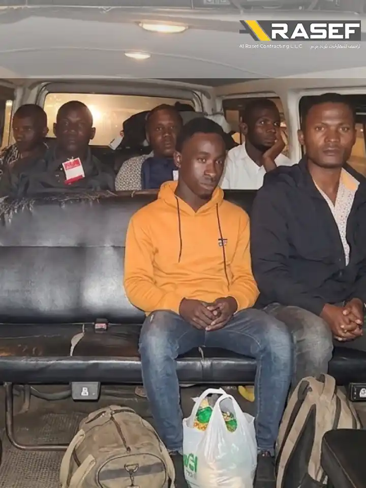 Group of Alwaha HR branded workers ready for travel