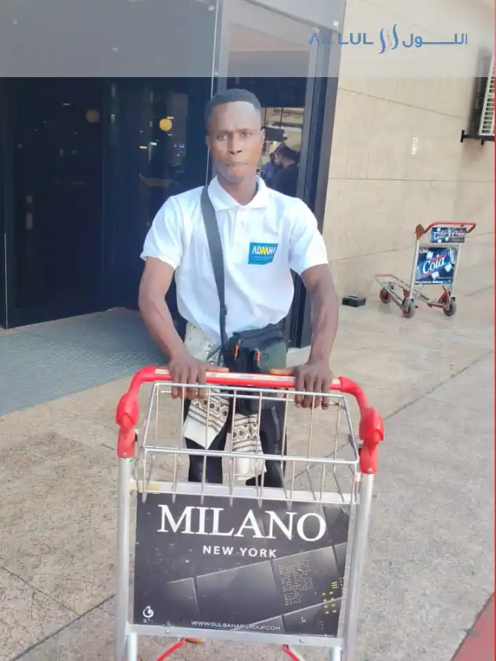 Alwaha HR worker arriving at destination airport