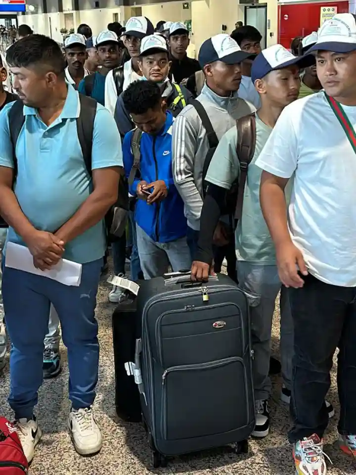 Large batch of workers arriving at UAE airport